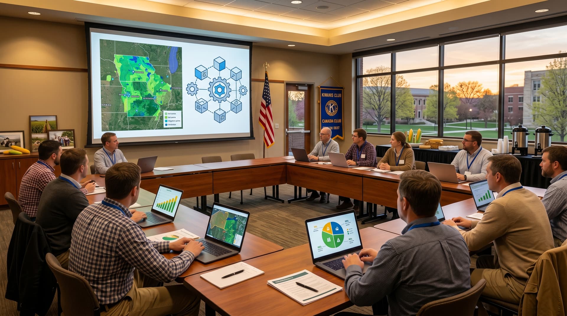 AI Kiwanis Forum Draws 75 Leaders, Projects 25% Midwest Farm Gains