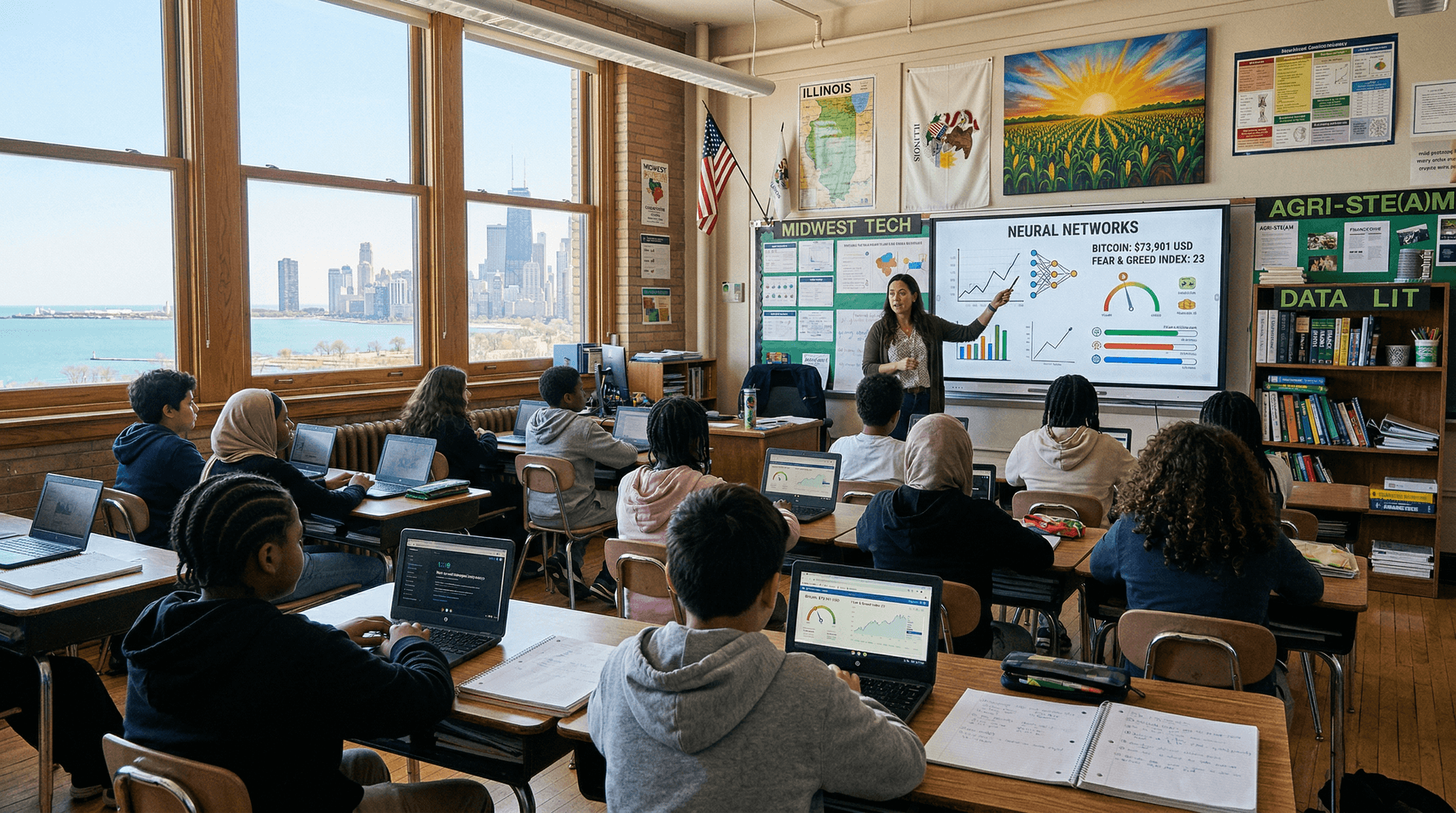 AI Chicago Classrooms Add Crypto Tools as Bitcoin Drops 2.1%
