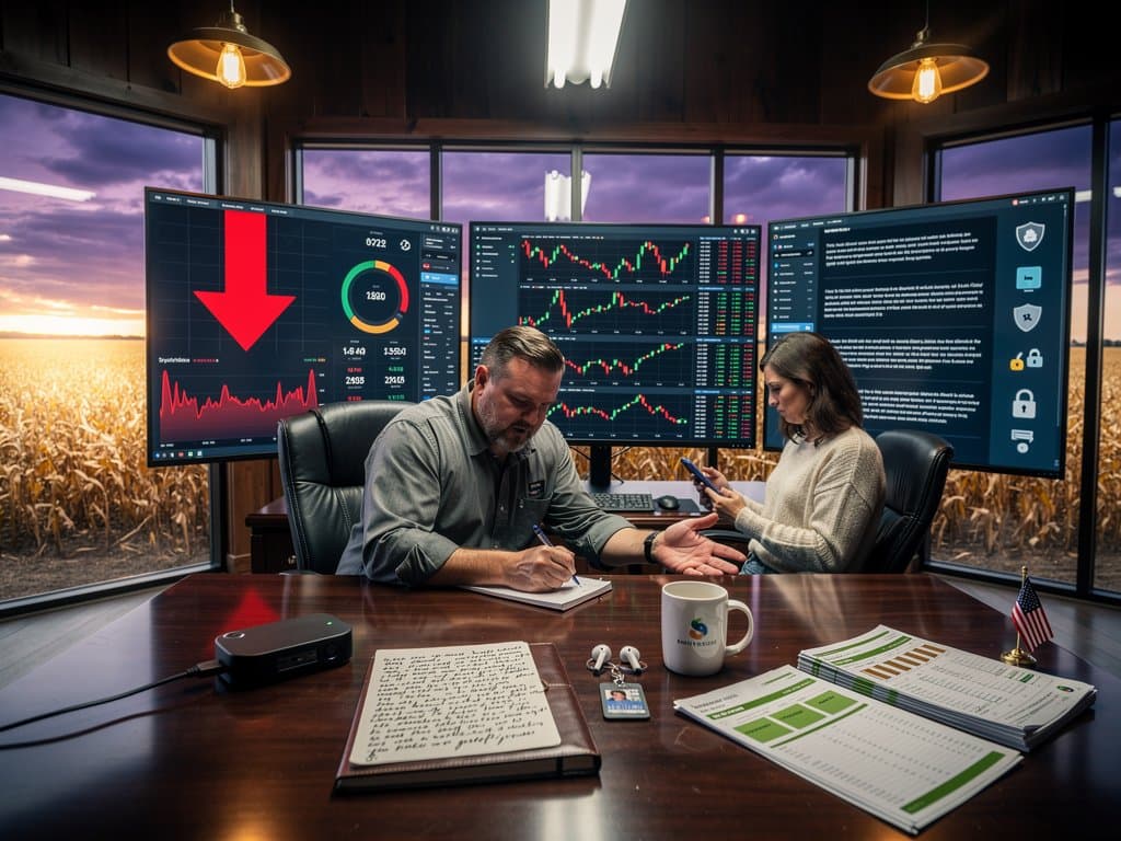 Midwest trading screens with BTC drop to $75K and Fear Index at 27 amid cryptocurrency safety alerts